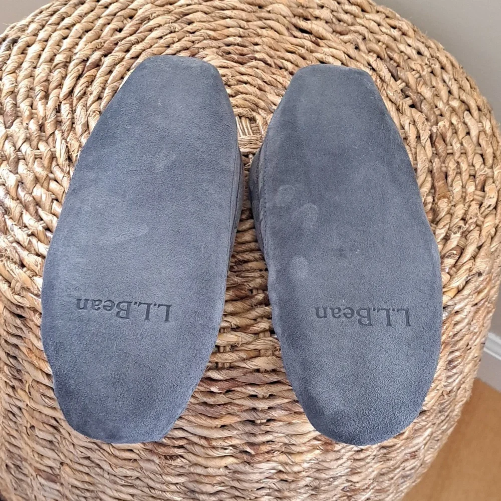 L.L. Bean Gray Camouflage Kids Moccasin Slippers